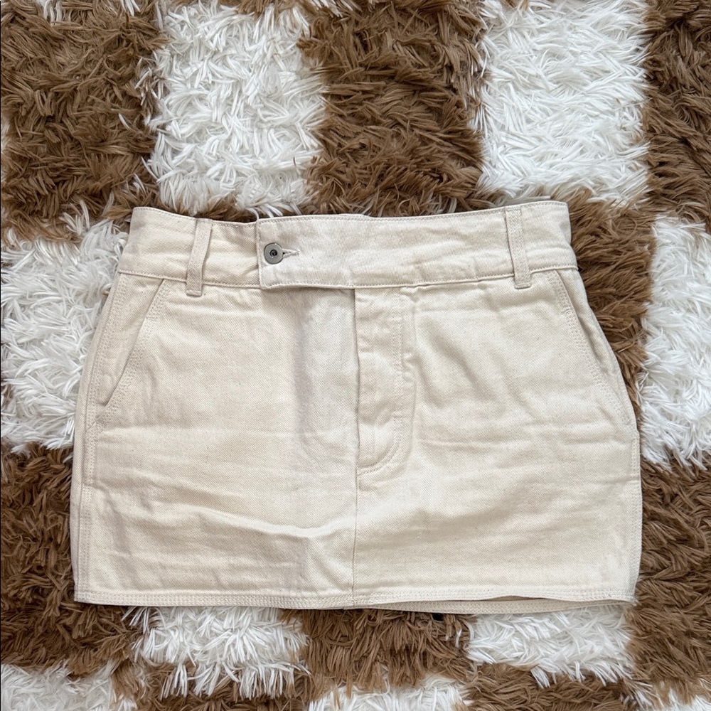 Cream Mini Skirt